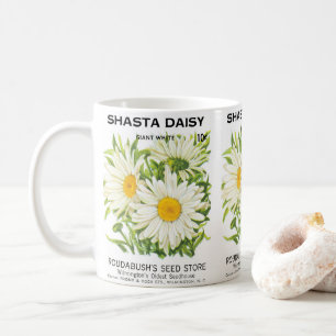 Mug Vintage Seed Packet Art, Shasta Daisy Flowers