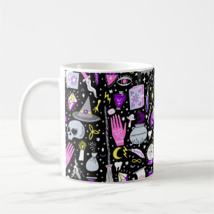Mug vintage sorcière magique sans couture motif. Machi