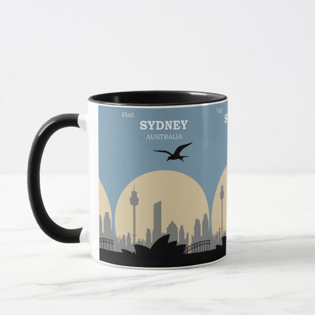 Mug Vintage Sydney : affiche de voyage Australie (Gauche)