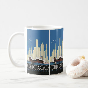Mug Vintage Travel Chicago a tout Ciel de la ville
