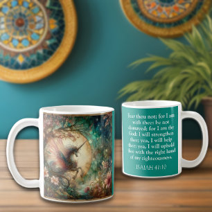 Mug Vintage Unicorne Isaïe 41:10 Écriture chrétienne