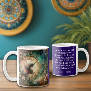 Mug Vintage Unicorne Isaïe 41:10 Écriture chrétienne