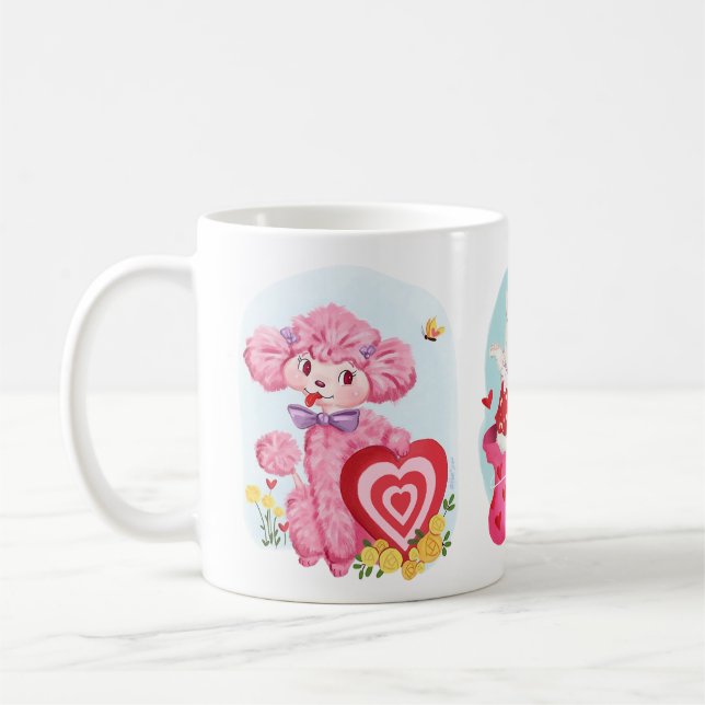 Mug Vintage Valentines Whimsical Retro Trio (Gauche)