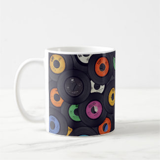 Mug Vintage Vinyl Records Arrière - plan de musique