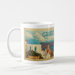 Mug Vintage voyage de la Grèce Santorini