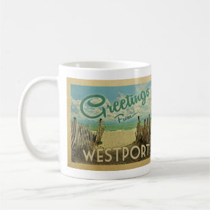 Mug Vintage voyage de plage de Westport le Connecticut