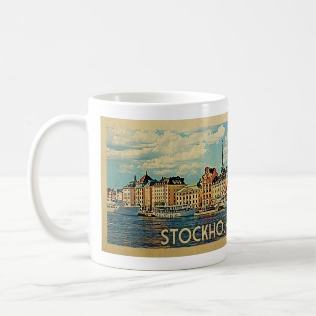 Mug Vintage voyage de Stockholm Suède (Gauche)