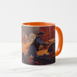 Mug Vintage voyage, planez au-dessus des jonques à Hon