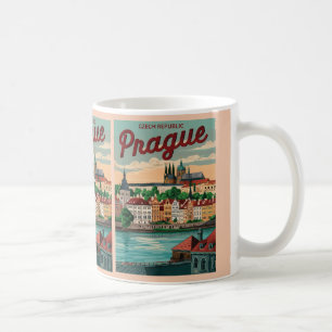 Mug vintage voyage prague ville czech république cadea