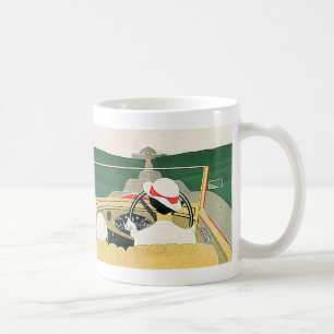 Mug Vintage voyage, Voiture convertible dans le pays