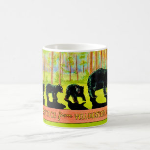 Mug Vintage Yellowstone Bears Postcard Musique