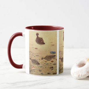 Mug Vintages, Marine Ocean Life Poisson plat