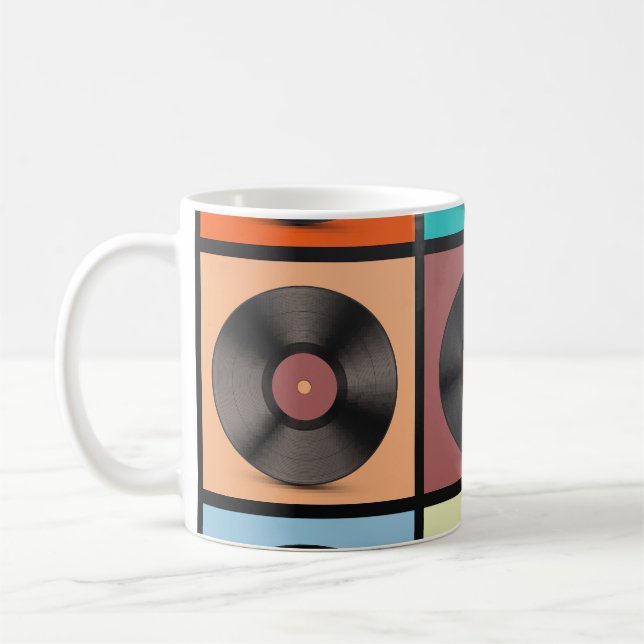 Mug Vinyl records : retro LP set. (Gauche)