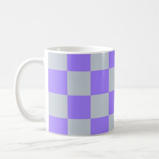 Mug Violet À damiers En vichy Motif (Gauche)