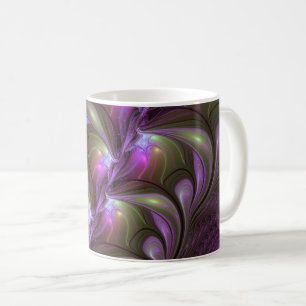 Mug Violet Abstrait violet violet kaki fractal