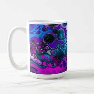 Mug Violet, bleu moderne Abstrait Fluid Art Cellule de