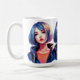 Mug Violet Dream : Fille d'anime en tenue élégante