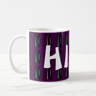 Mug Violet foncé avec des rayures de couleurs profonde
