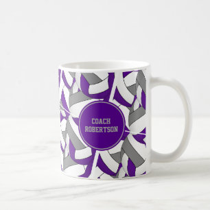 Mug violet gris couleurs de l'école volleyball entraîn