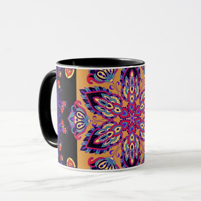 Mug Violet Nature, Violet et Black Graphisme (Devant gauche)
