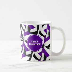 Mug violet noir couleurs de l'école de volleyball entr