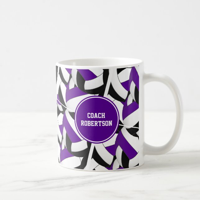 Mug violet noir couleurs de l'école de volleyball entr (Droite)