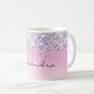 Mug Violet Parties scintillant étincelante Monogrammé 