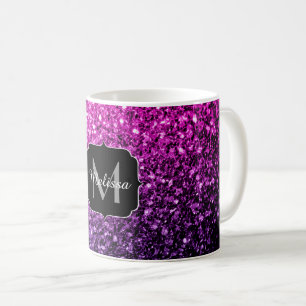Mug Violet rose ombre faux parties scintillant scintil