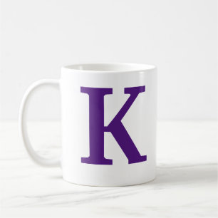 Mug Violet royal Lettre initiale/monogramme de café Mu