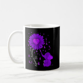 Mug Violet Ruban Fleur de marguerite Eléphant Alzheime