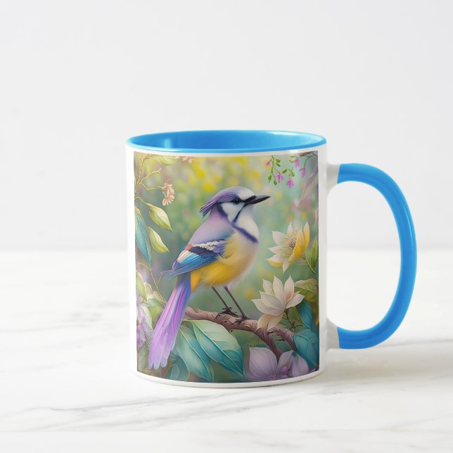 Mug Violet Tufted Jay Imaginaire Bird (Droite)
