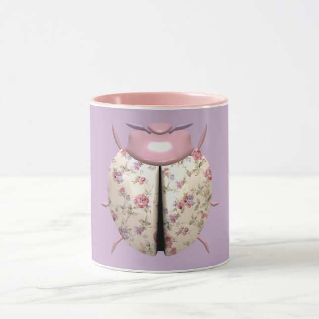 Mug Violette de Ladybug et Rose mignon floral (Centre)