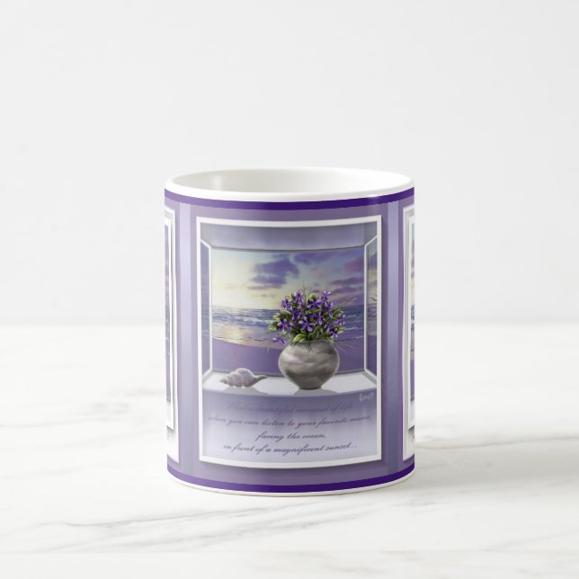 Mug violettes dans un bocal de lune (Centre)