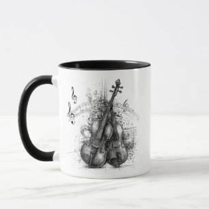 Mug Violons et notes de musique