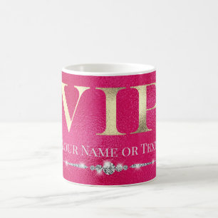 Mug VIP or glamour sur rose chaud