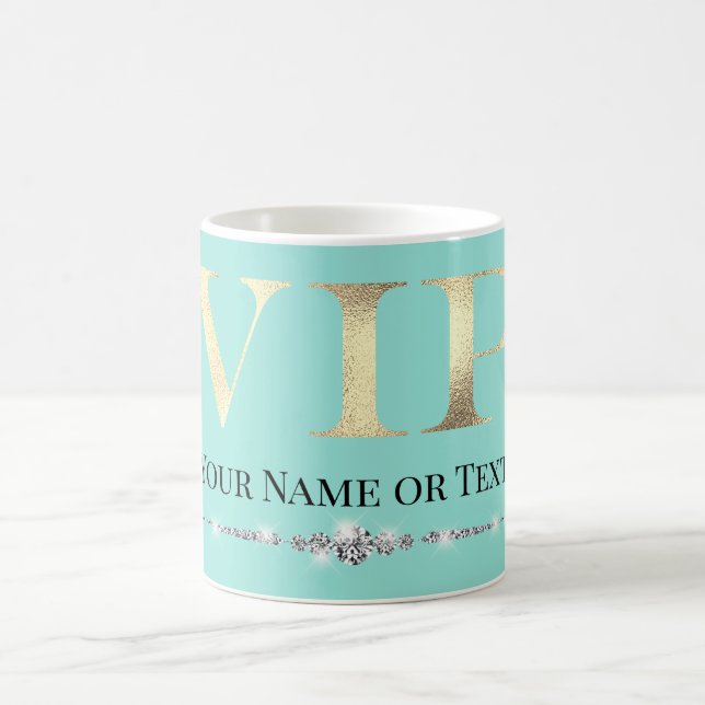 Mug VIP or glamour sur Turquoise (Centre)