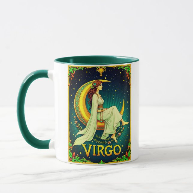 Mug Virgo Maiden Sitting on Crescent Moon (Gauche)