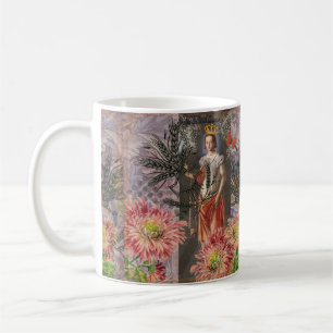 Mug Virgo Woman Portrait Antique Coloré Riche