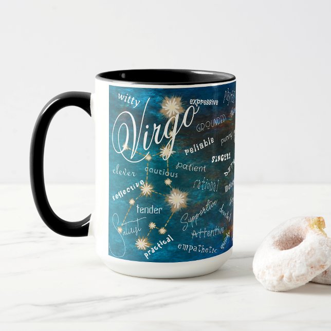 Mug Virgo Zodiac Astrologie Traits Constellation Texte (Virgo Traits & Constellation. Ponder your unique traits as you  sip your coffee, tea, or chocolate.)