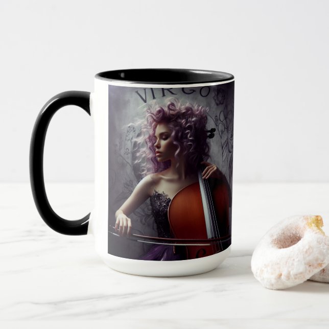 Mug Virgo Zodiac Musicien Cello (Avec donut)