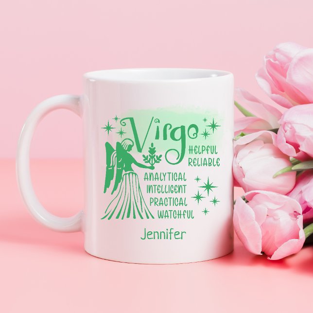 Mug Virgo Zodiac Traits personnalisés Horoscope (Créateur téléchargé)