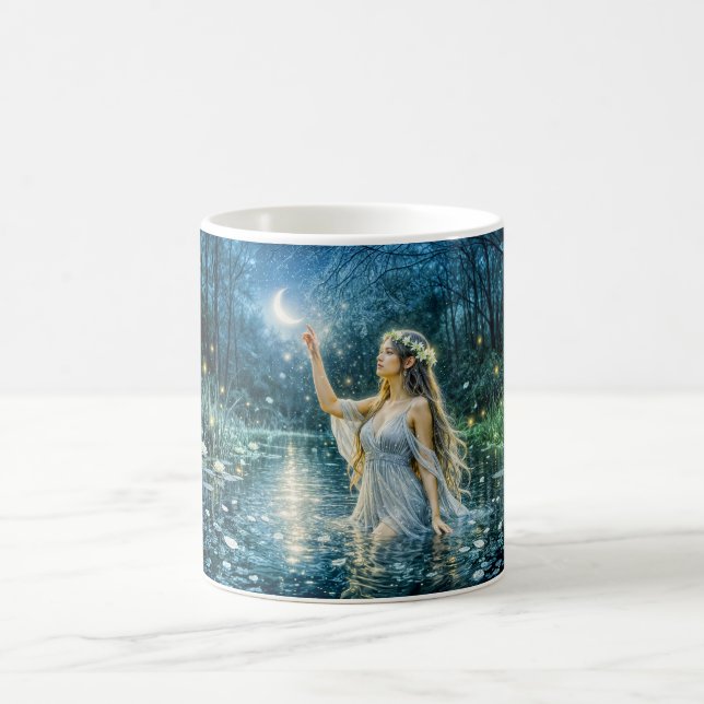 Mug Virgo Zodiac with Moonlit Maiden Holding a Glowing (Centre)