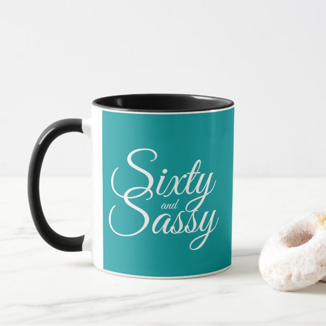 Mug Viridian Green 60 et Sassy 60e anniversaire (Avec donut)