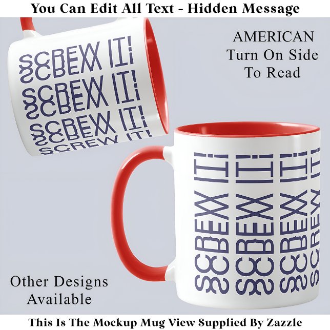 Mug Vis-Le ! AmericanHidden Message 150B Citation amus (Créateur téléchargé)