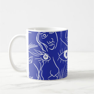 Mug Visage de beauté : dessin à une ligne.