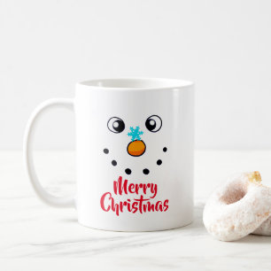 Mug Visage de Bonhomme de Neige Festif Joyeux Noël