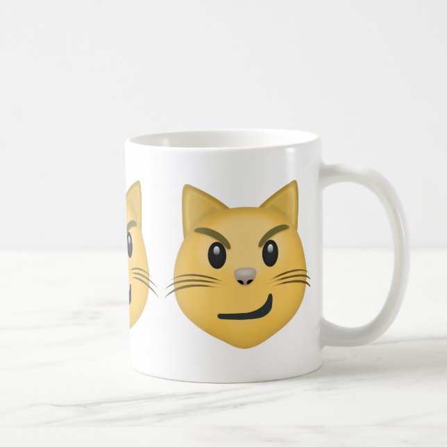 Mug Visage de chat avec le sourire tordu Emoji (Droite)