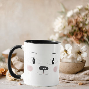 Mug visage de chat mignon, yeux doux