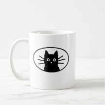 Visage de Chat Noir Mignon Minimaliste | Chat Kawa