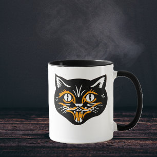Mug Visage de chat vintage Halloween